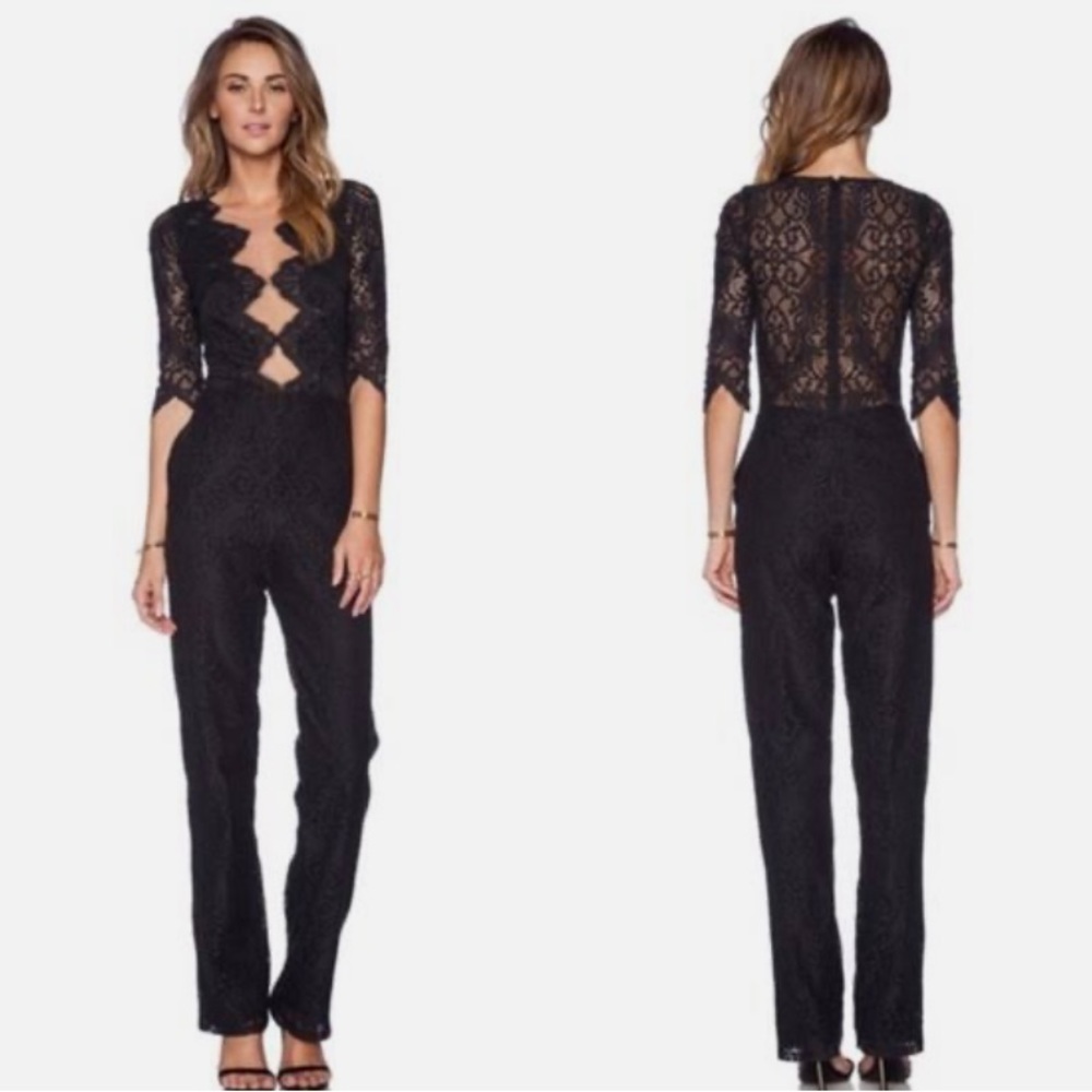 For Love & Lemons Lace Noir Jumpsuit
